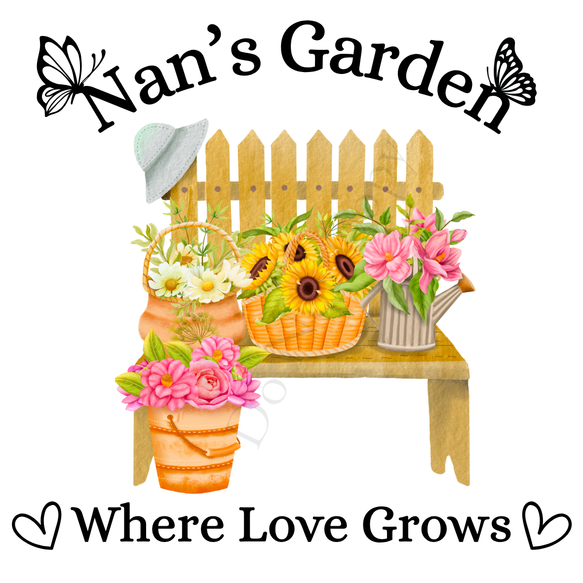 UVDTF Transfer - Beautiful Family Garden Design (Bench)