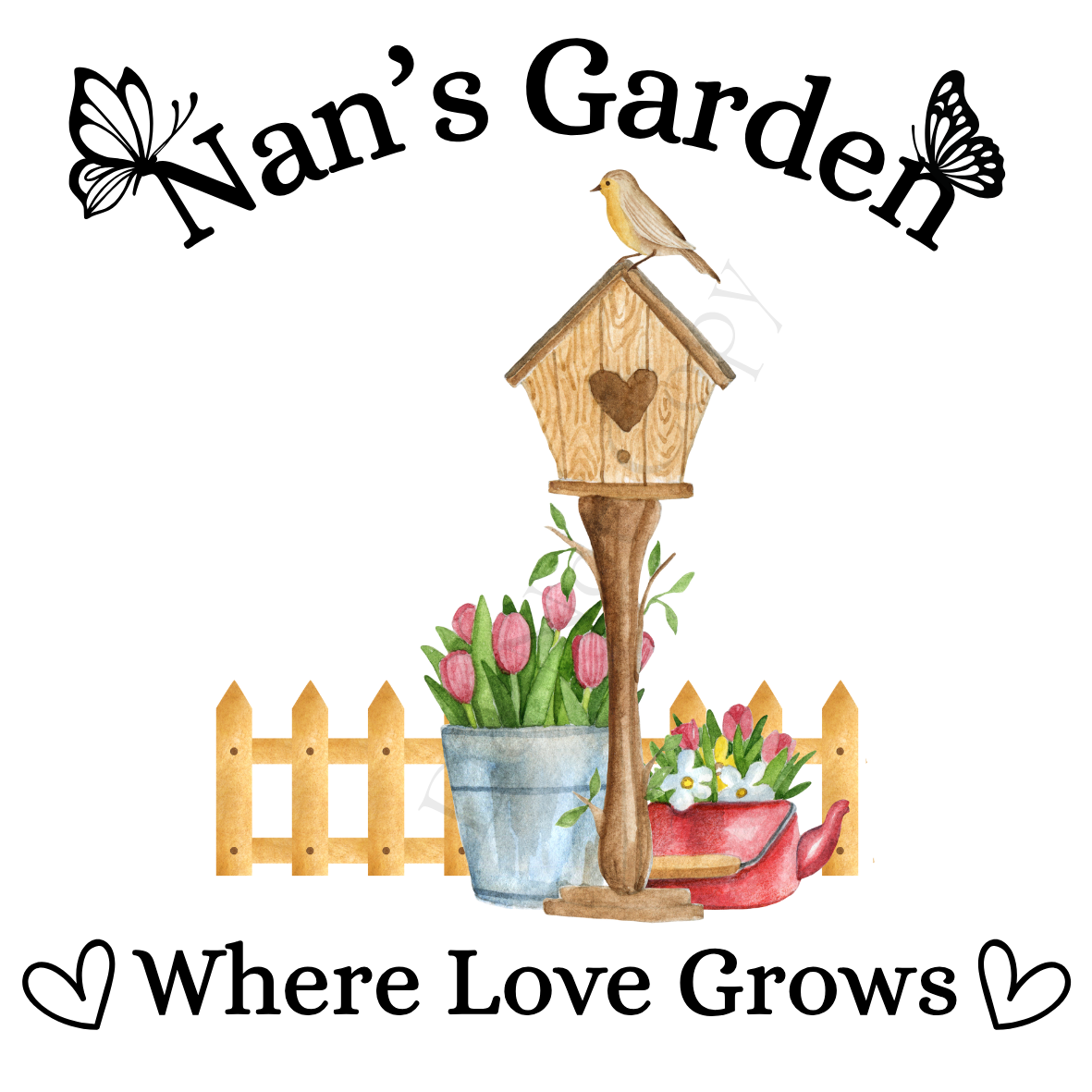 UVDTF Transfer - Beautiful Family Garden Design (Bird Table)