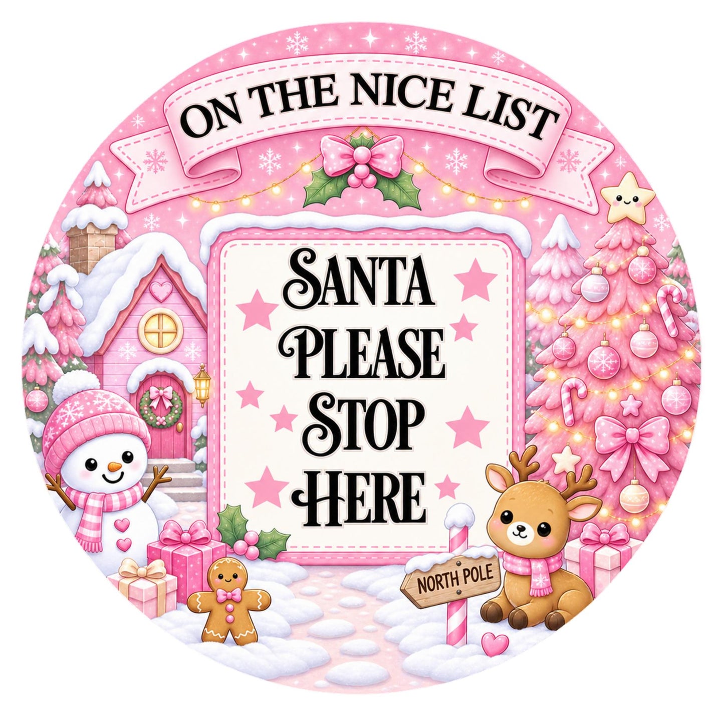 UV-DTF Transfer - On the Nice List (Pink/Blue Available)