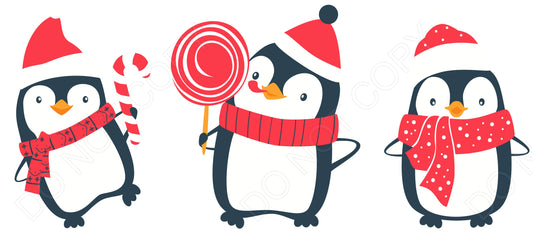 UV-DTF Transfer - Christmas Penguin Trio
