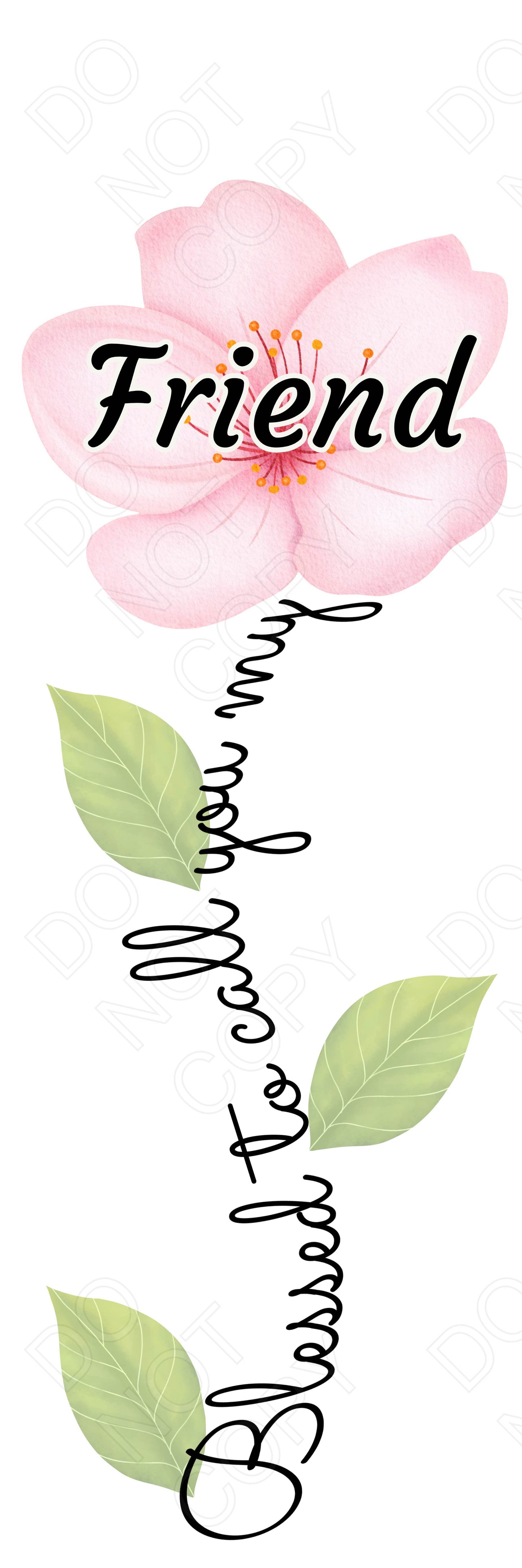 UVDTF Transfer - Pink Blessed Flower Designs (Large Range of Names Available)