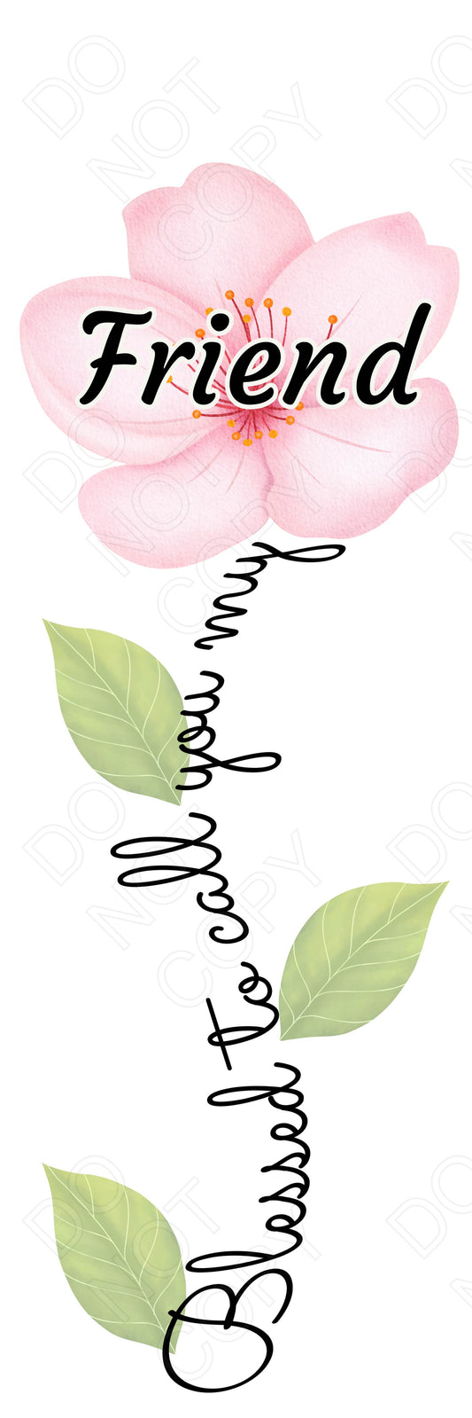 UVDTF Transfer - Pink Blessed Flower Designs (Large Range of Names Available)