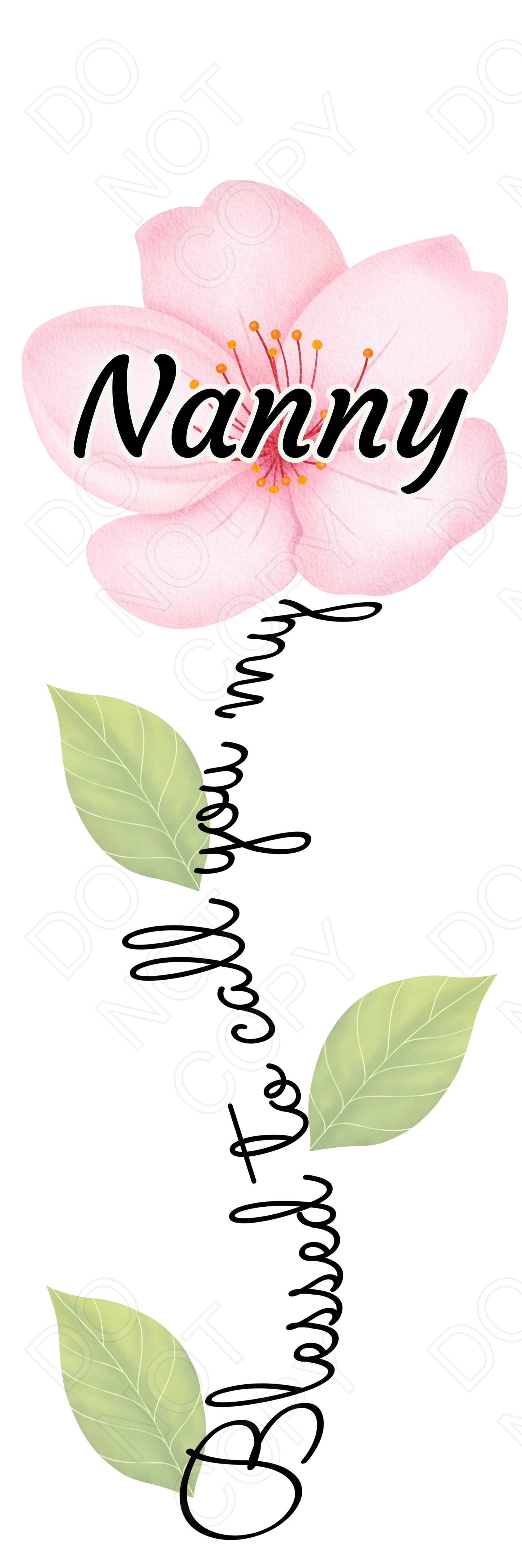 UVDTF Transfer - Pink Blessed Flower Designs (Large Range of Names Available)