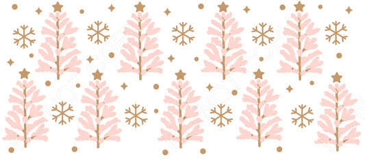 UV-DTF Transfer - Pink Xmas Tree Cup Wrap