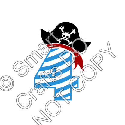 UV-DTF Transfer for Cake Topper - Birthday Number Pirate