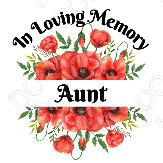 UV-DTF Transfer - In Loving Memory (Poppies)