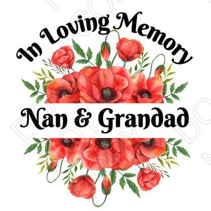 UV-DTF Transfer - In Loving Memory (Poppies)