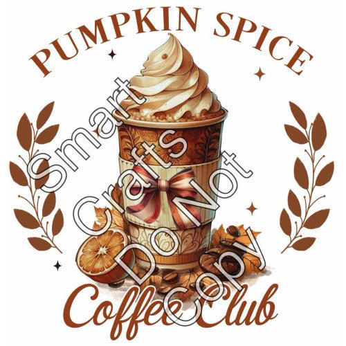 UV-DTF Transfer Suitable for 16oz Cold Cups - Pumpkin Spice Coffee Club