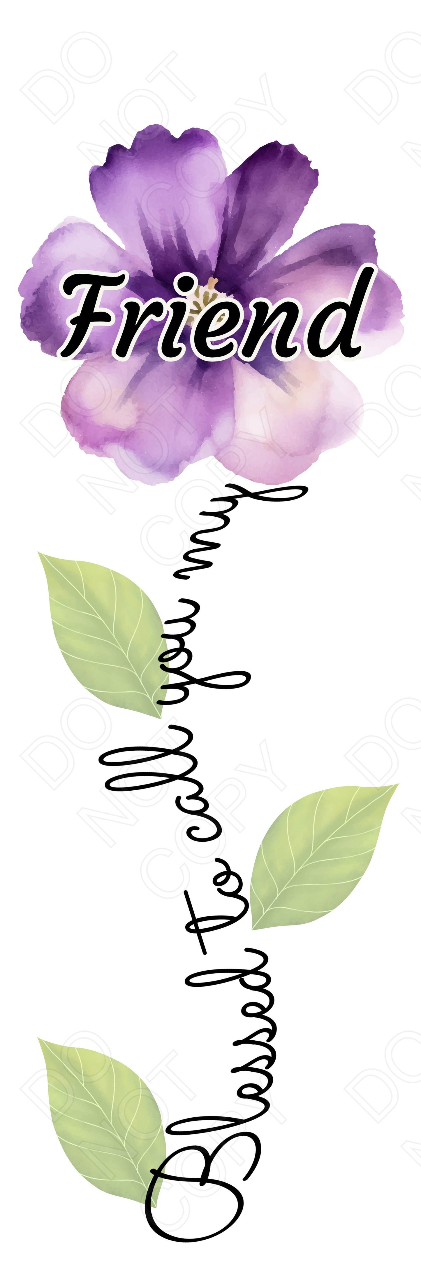 UVDTF Transfer - Purple Blessed Flower Designs (Large Range of Names Available)