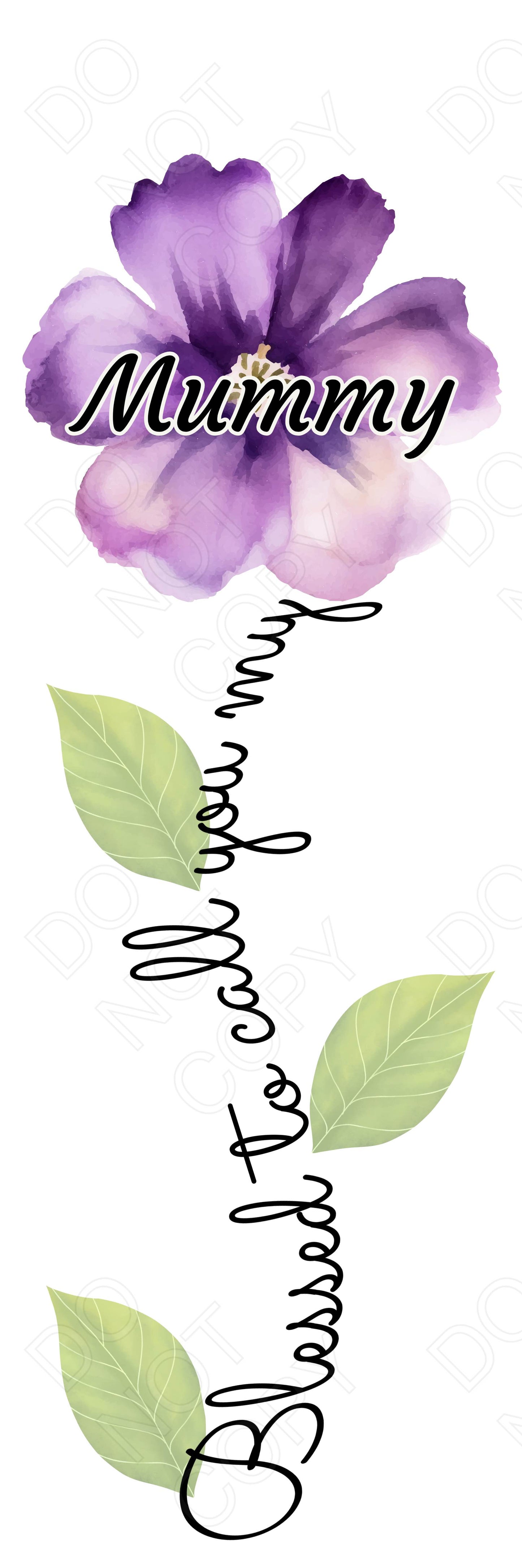 UVDTF Transfer - Purple Blessed Flower Designs (Large Range of Names Available)