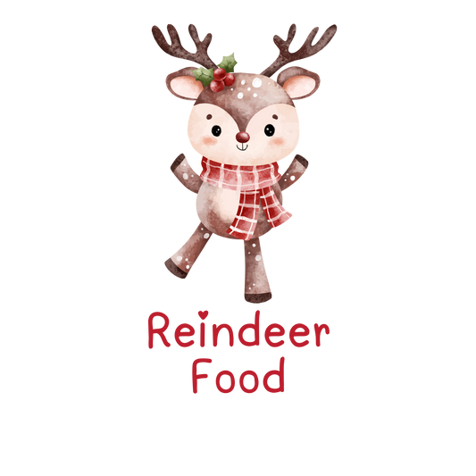 DTF Transfer - Reindeer food design 7.5cm tall.