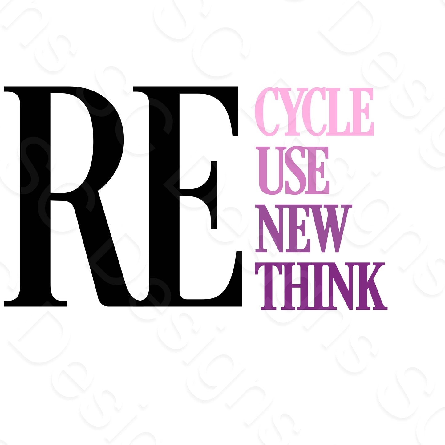 UV-DTF Transfer - Recycle, Reuse, Renew, Rethink