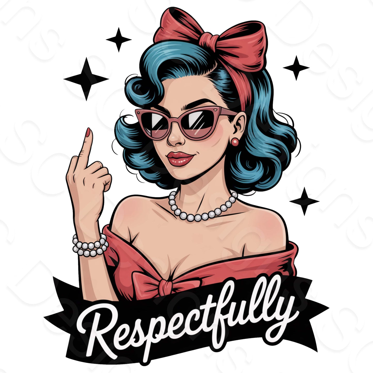 UV-DTF Transfer - Cartoon Respectfully Middle Finger