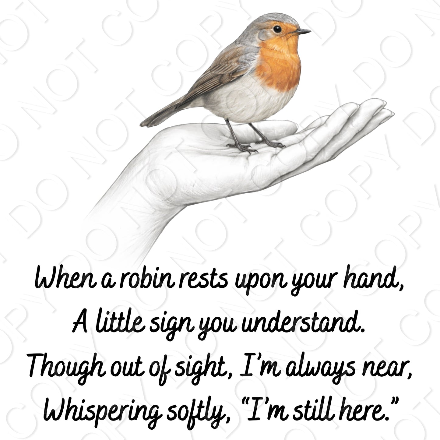 UV-DTF Transfer -   Robin Resting on a Hand