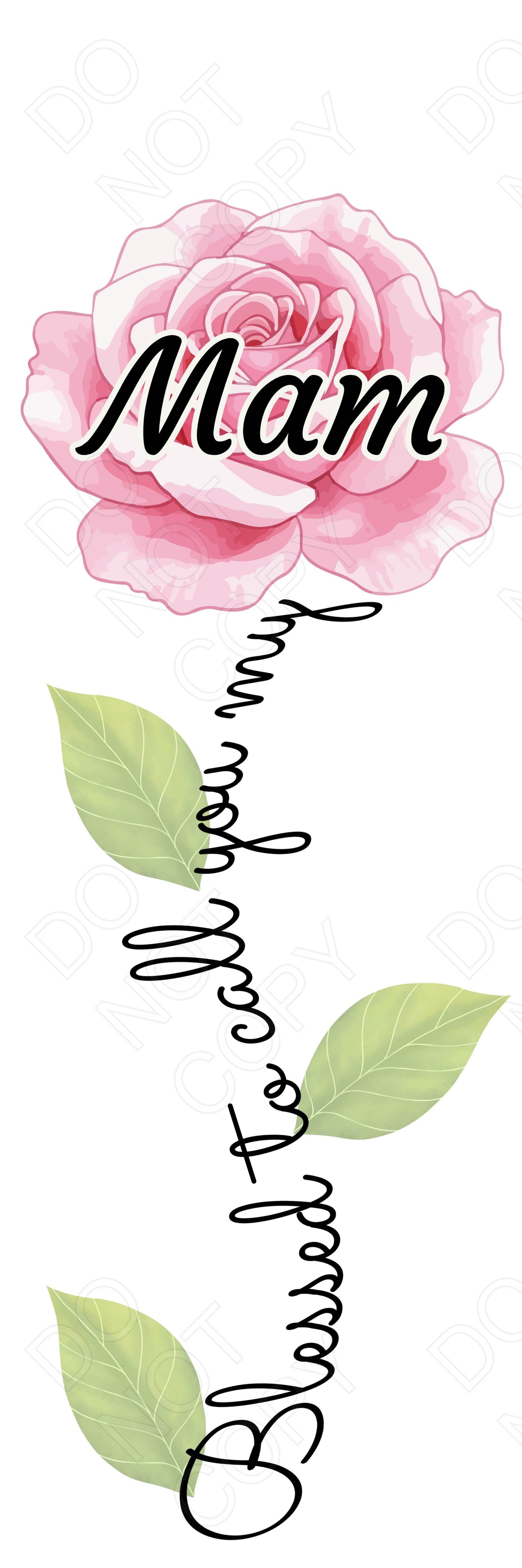 UVDTF Transfer - Rose Blessed Flower Designs (Large Range of Names Available)