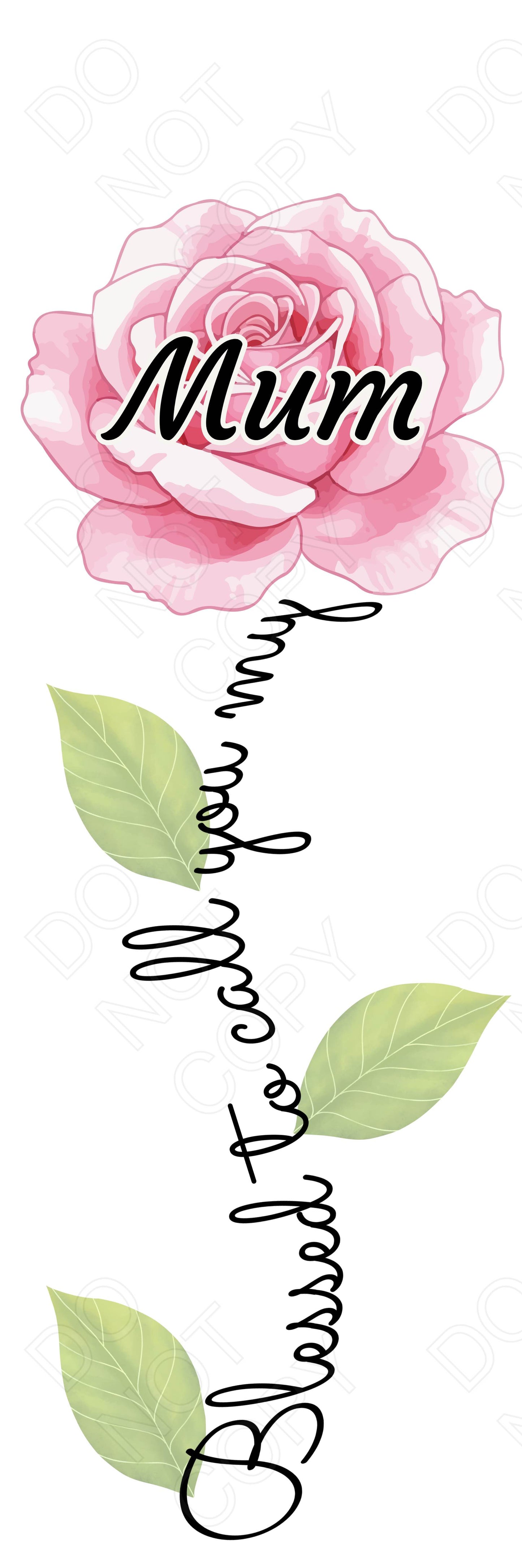 UVDTF Transfer - Rose Blessed Flower Designs (Large Range of Names Available)