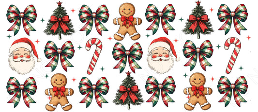 UV-DTF Cup Wrap - Mix Retro Christmas Patterns