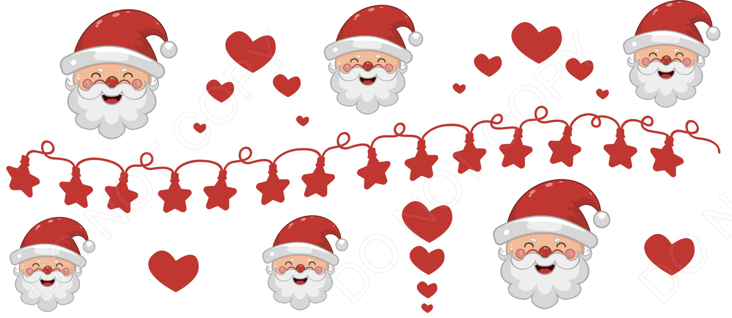 UV-DTF Transfer - Santa with Hearts Cup Wrap