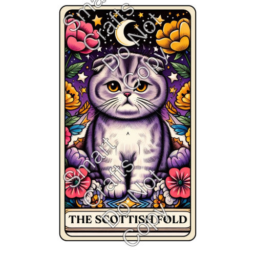 UV-DTF Transfer - Cat Tarot Cards - Two Sizes Available