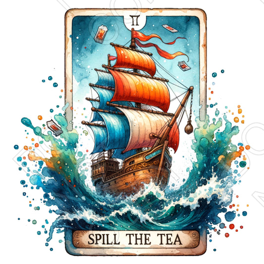 UV-DTF Transfer - Spill the Tea (Tarot Card)