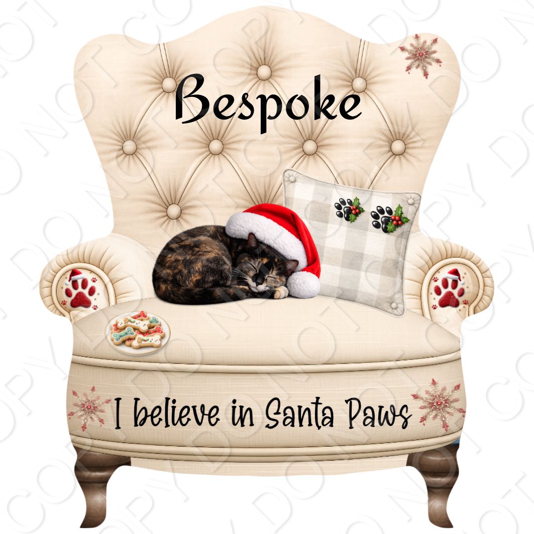UV-DTF Transfer - Christmas Cat Designs for Woodform Crafts Chair Bauble