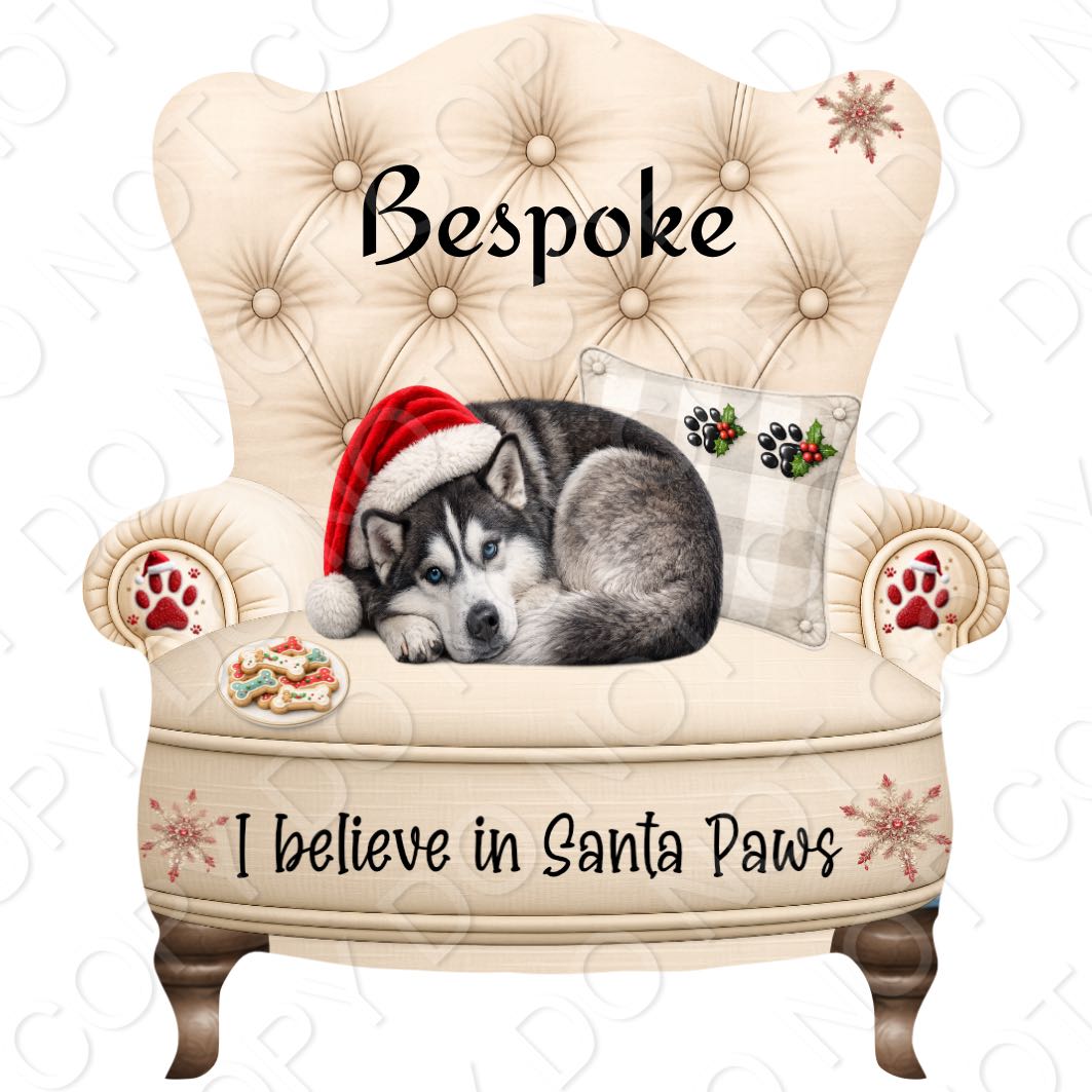 UV-DTF Transfer - Christmas Dog Designs for Woodform Crafts Chair Bauble
