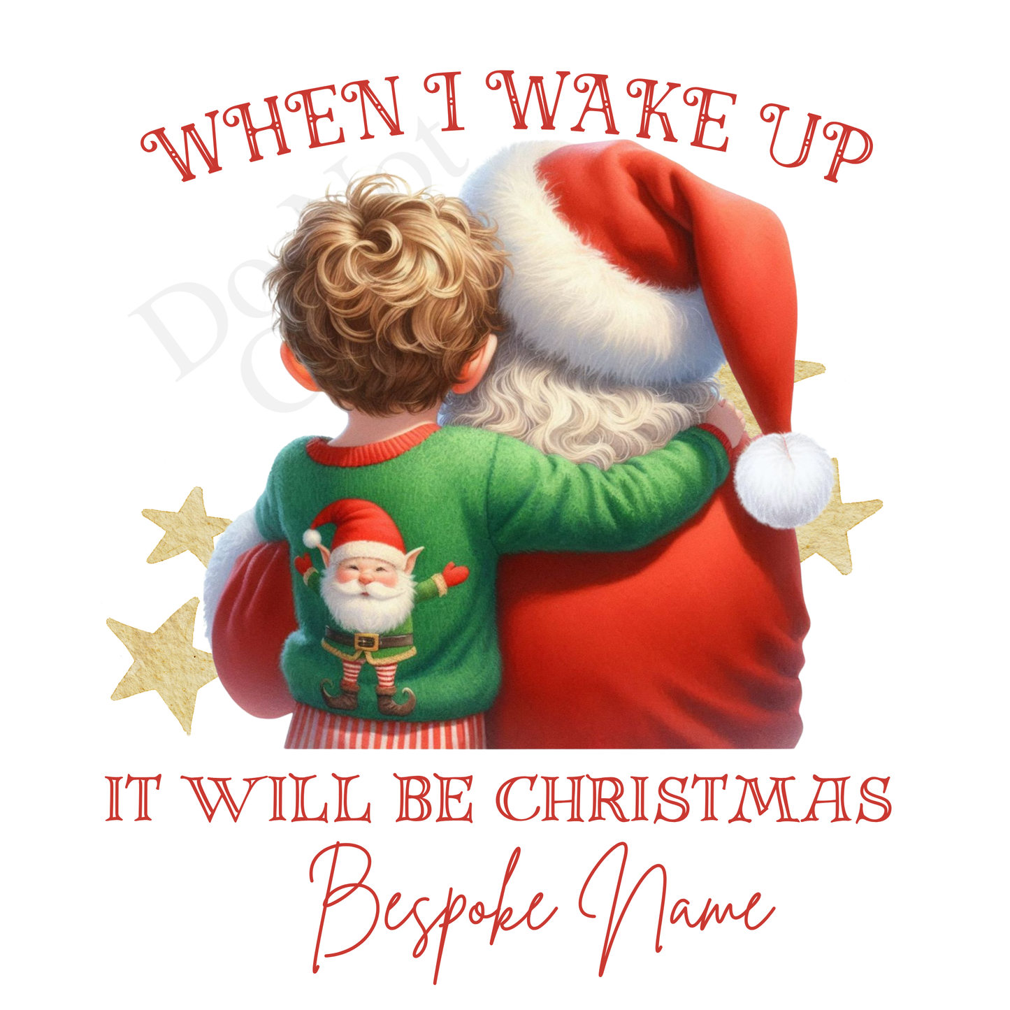 DTF Transfer - Stunning Santa and Child heartwarming Designs for Pyjamas (2 sizes) Bespoke
