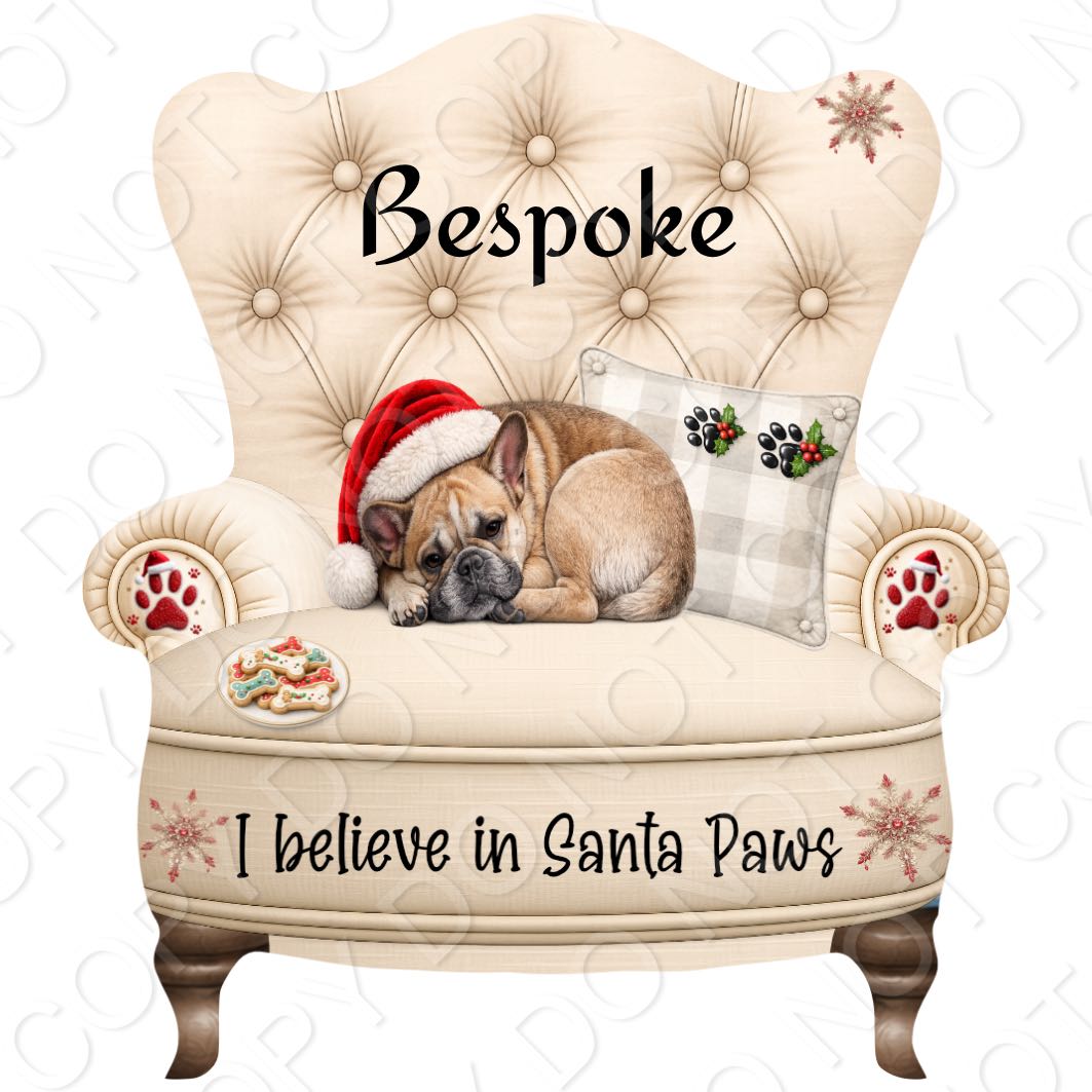 UV-DTF Transfer - Christmas Dog Designs for Woodform Crafts Chair Bauble