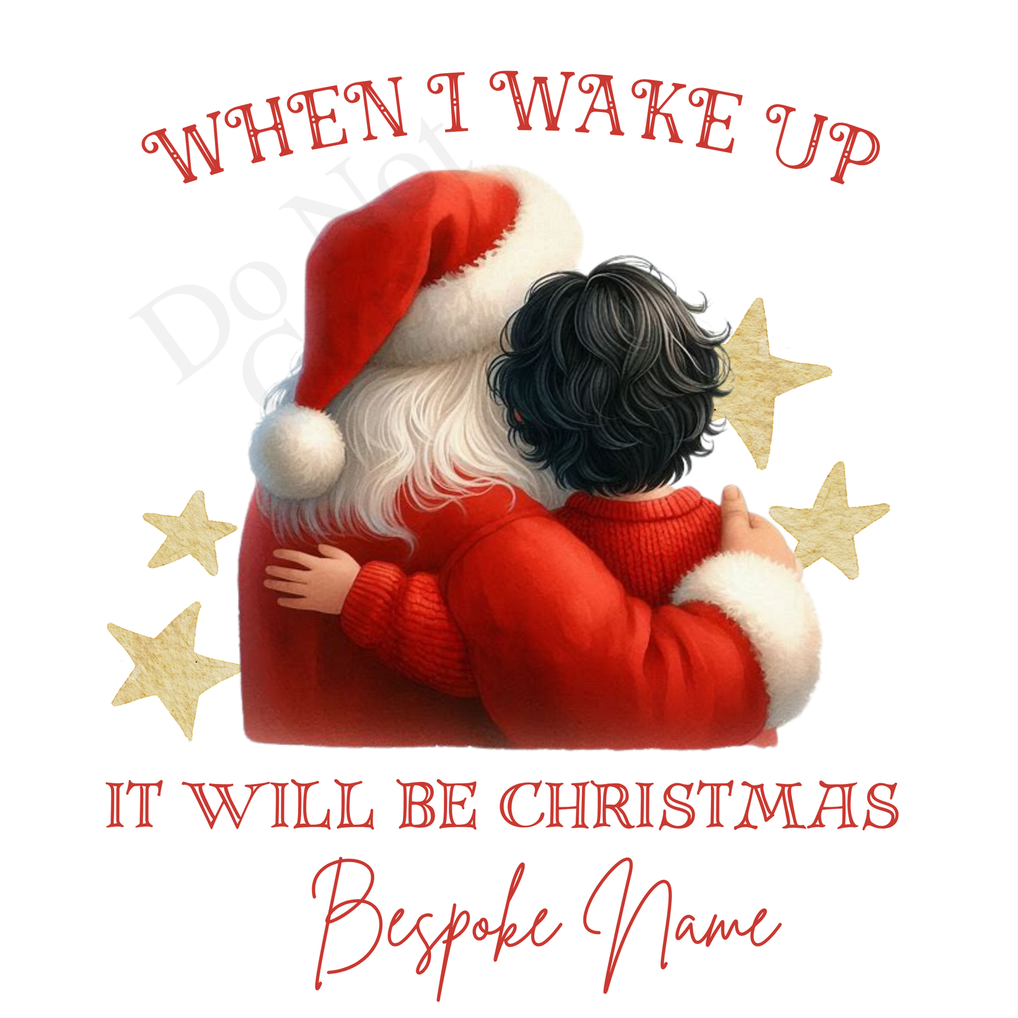 DTF Transfer - Stunning Santa and Child heartwarming Designs for Pyjamas (2 sizes) Bespoke