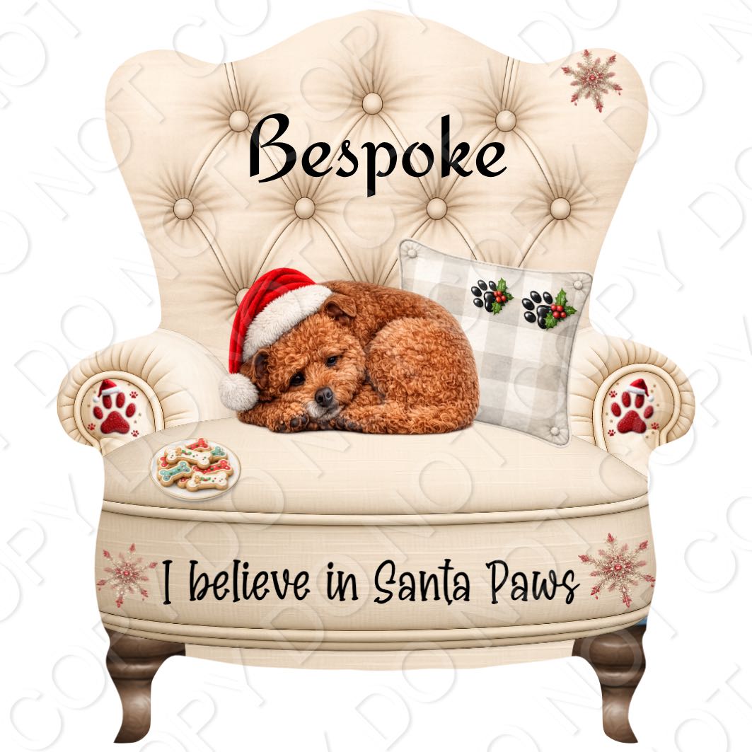UV-DTF Transfer - Christmas Dog Designs for Woodform Crafts Chair Bauble
