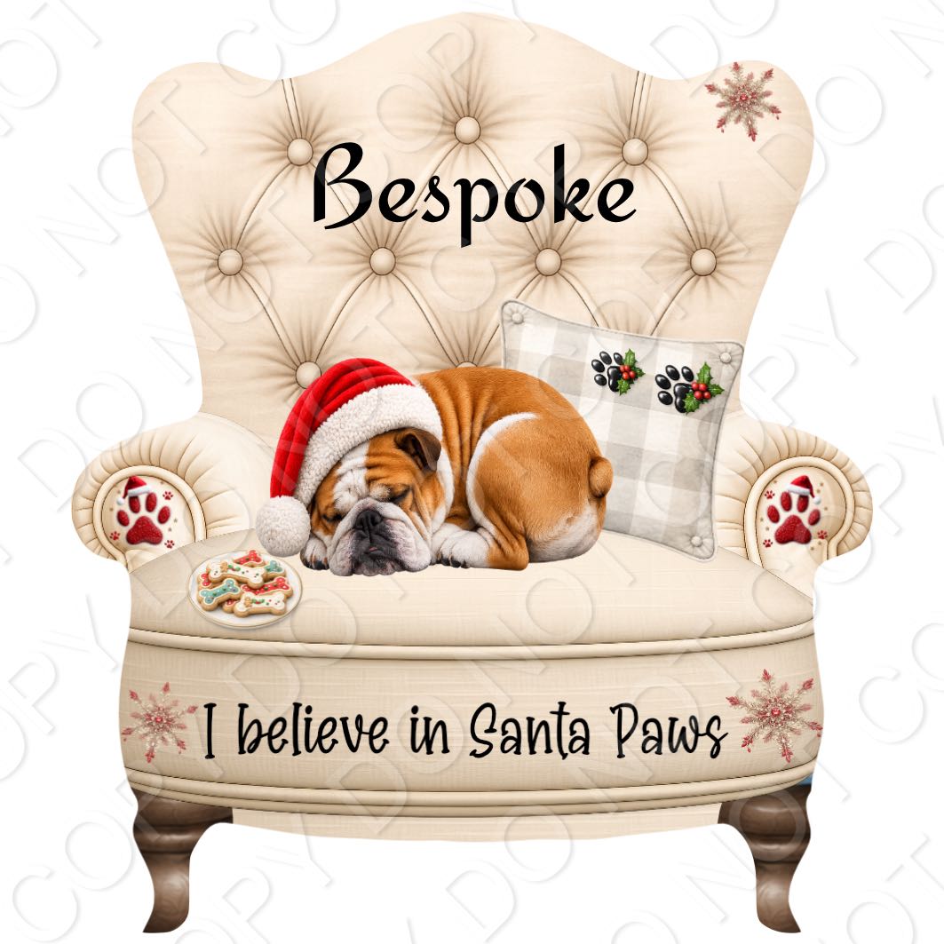 UV-DTF Transfer - Christmas Dog Designs for Woodform Crafts Chair Bauble