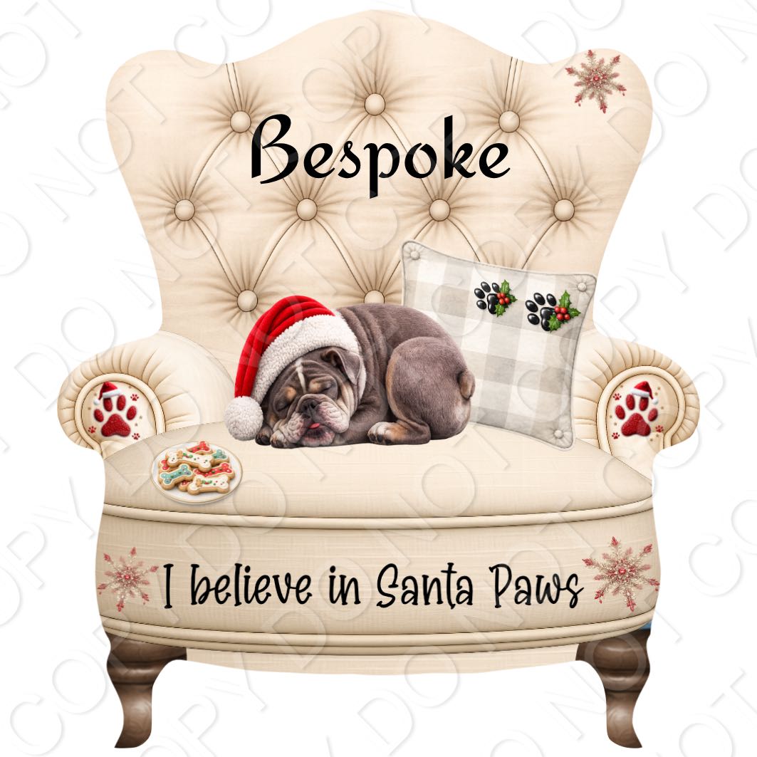 UV-DTF Transfer - Christmas Dog Designs for Woodform Crafts Chair Bauble