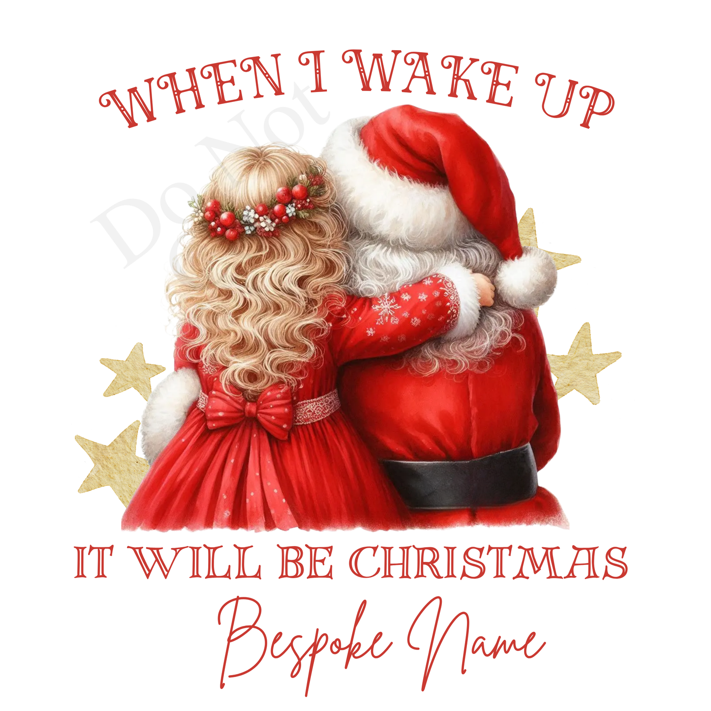 DTF Transfer - Stunning Santa and Child heartwarming Designs for Pyjamas (2 sizes) Bespoke