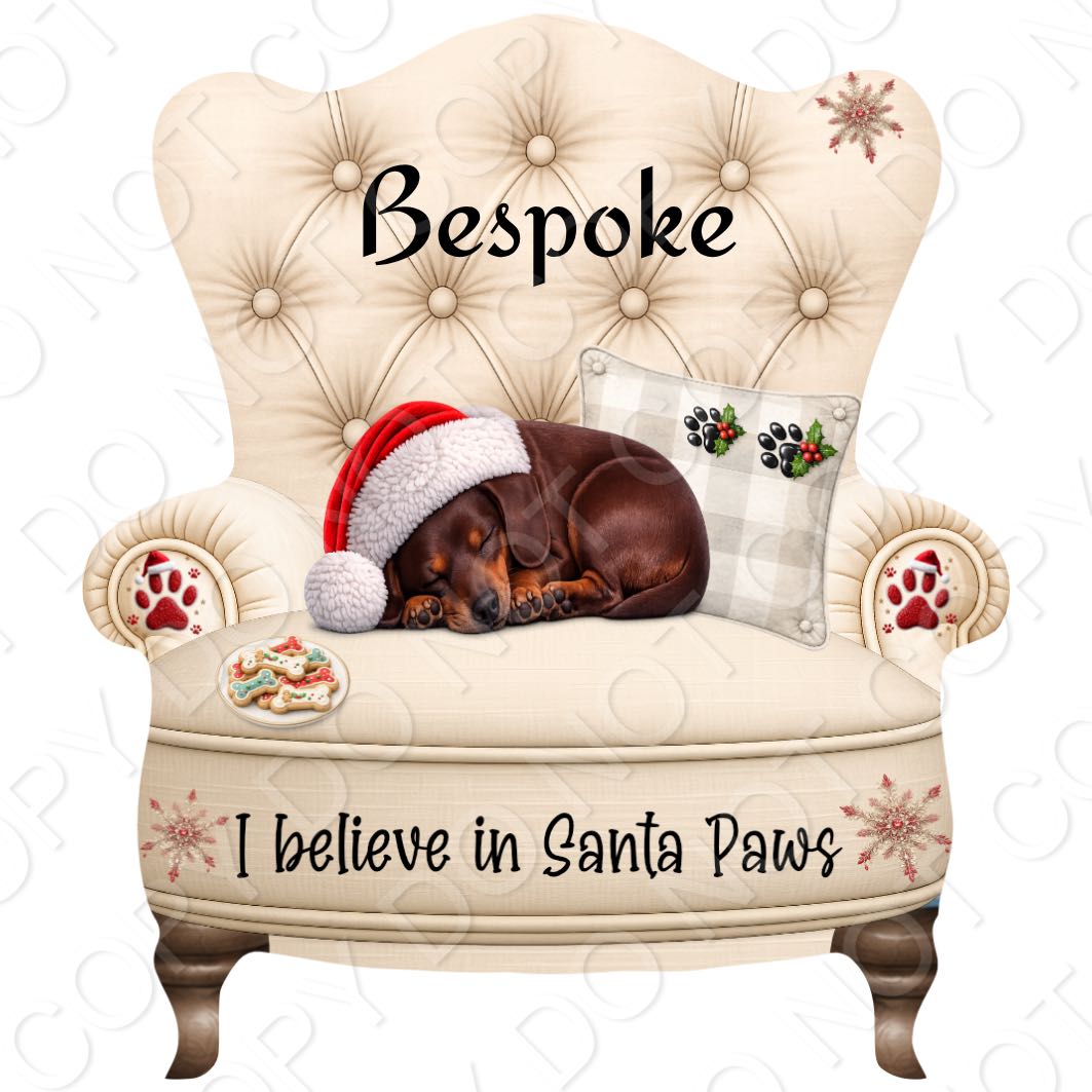 UV-DTF Transfer - Christmas Dog Designs for Woodform Crafts Chair Bauble