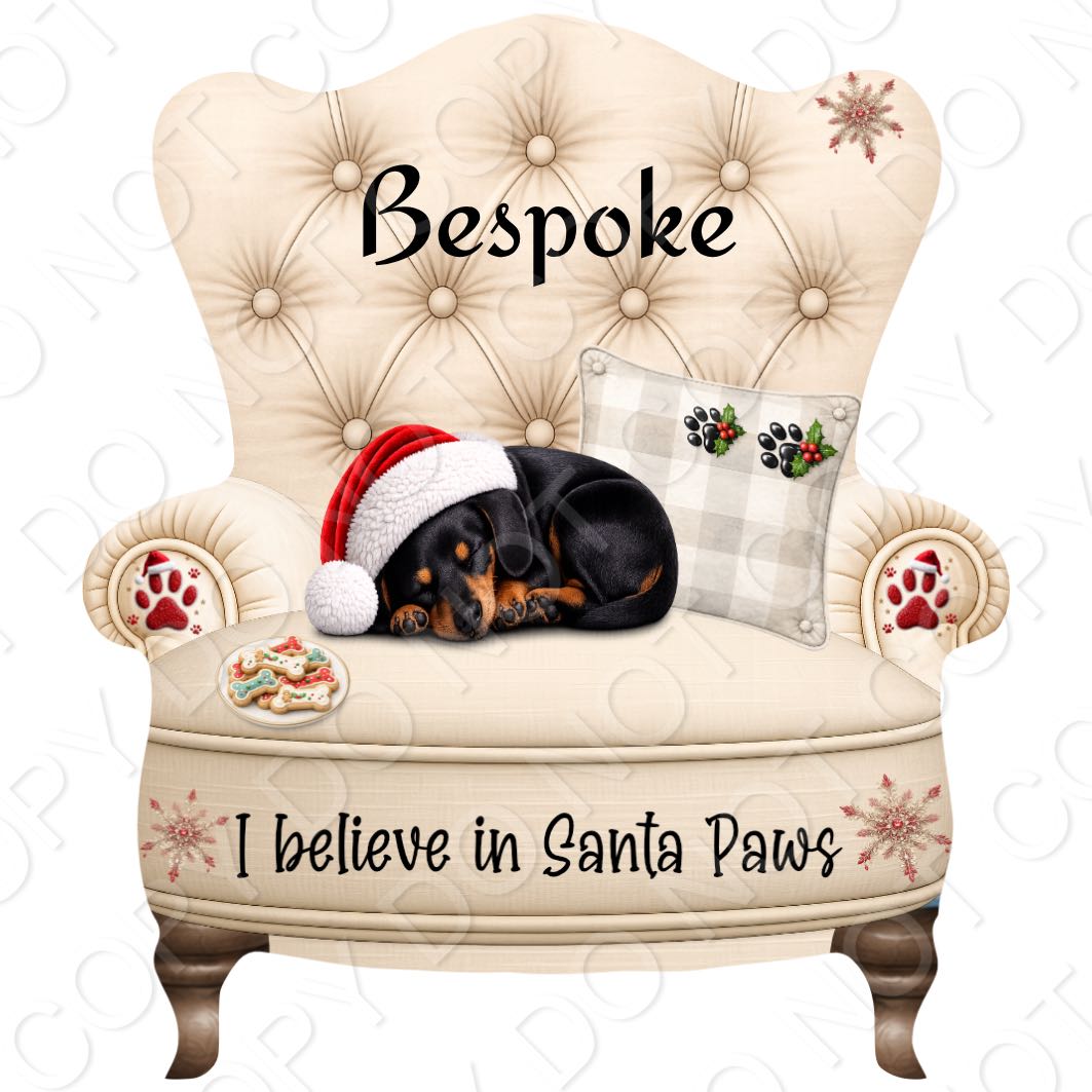 UV-DTF Transfer - Christmas Dog Designs for Woodform Crafts Chair Bauble