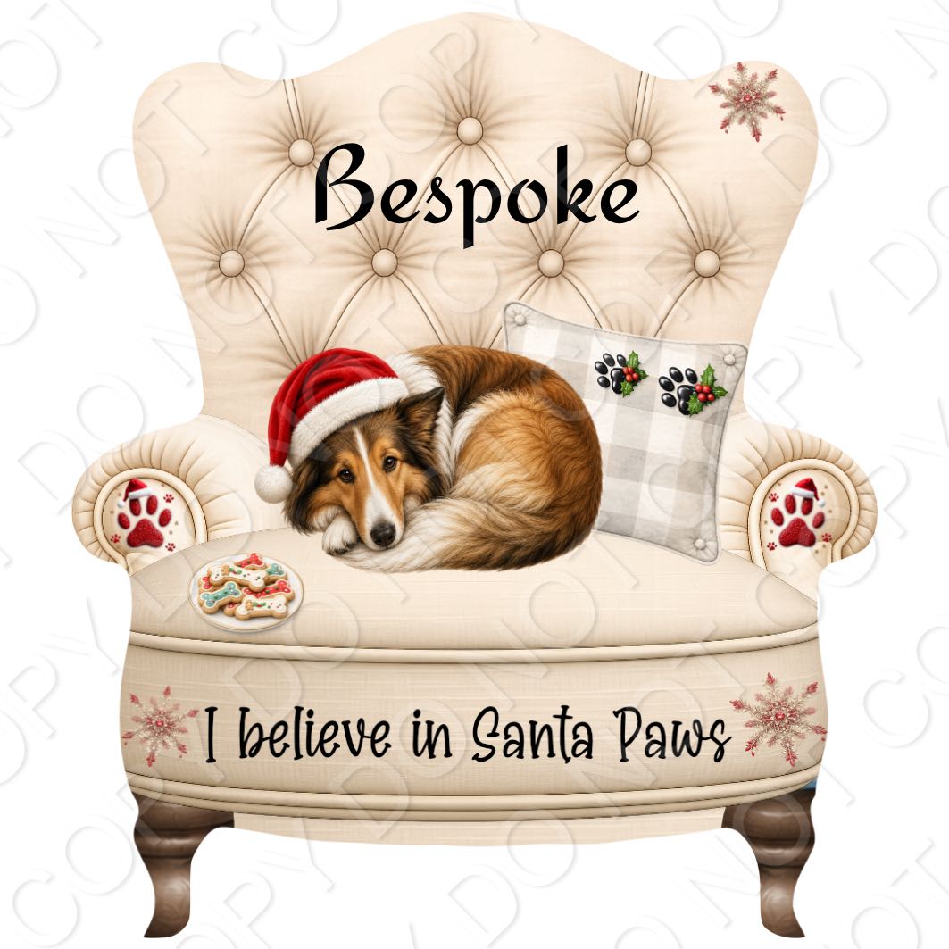 UV-DTF Transfer - Christmas Dog Designs for Woodform Crafts Chair Bauble