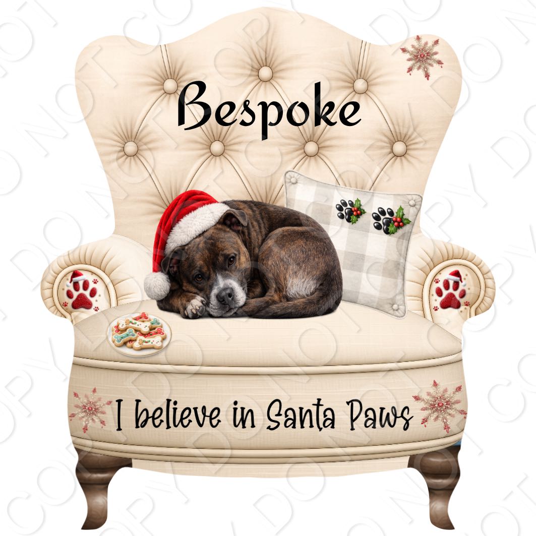UV-DTF Transfer - Christmas Dog Designs for Woodform Crafts Chair Bauble
