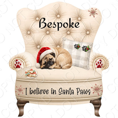 UV-DTF Transfer - Christmas Dog Designs for Woodform Crafts Chair Bauble