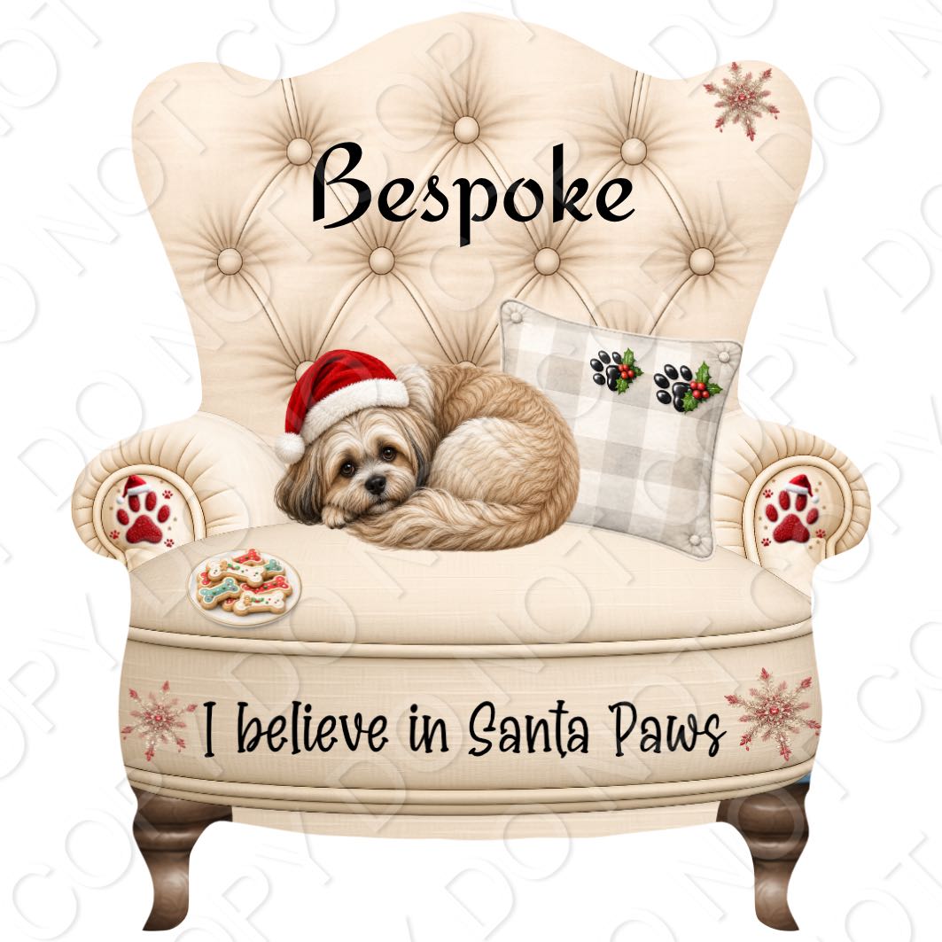UV-DTF Transfer - Christmas Dog Designs for Woodform Crafts Chair Bauble