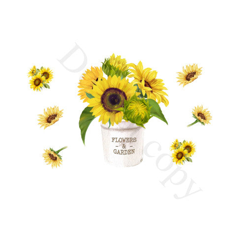 UV-DTF Transfer Suitable for 16oz Cold Cups - Sunflower Pot