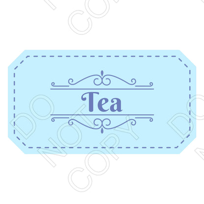 UV-DTF Transfer - Classic Drink Labels (Blue)