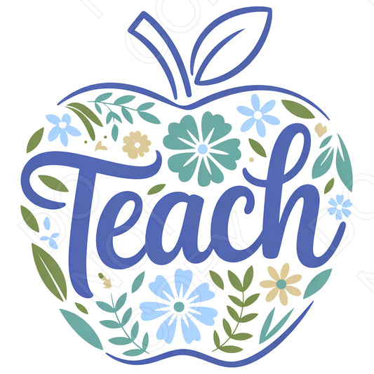 UV-DTF Transfer - Teach Apple (Blue)