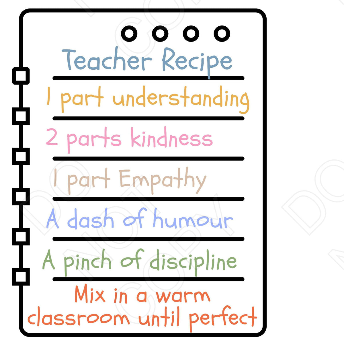 Digital Download - Teacher Recipe – Smart Crafts Designs