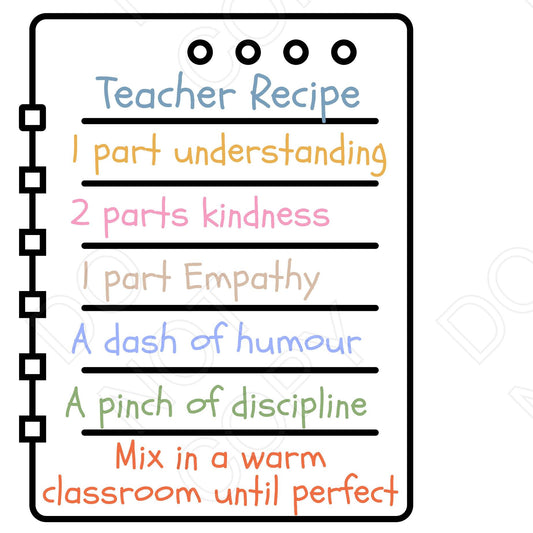 DTF Transfer - Teacher Recipe