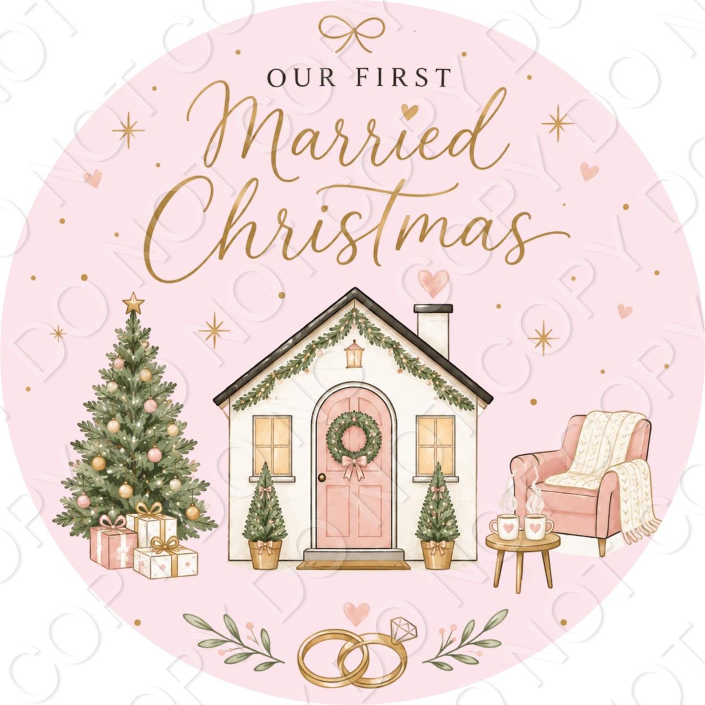 UV-DTF Transfer - Our First Married Christmas