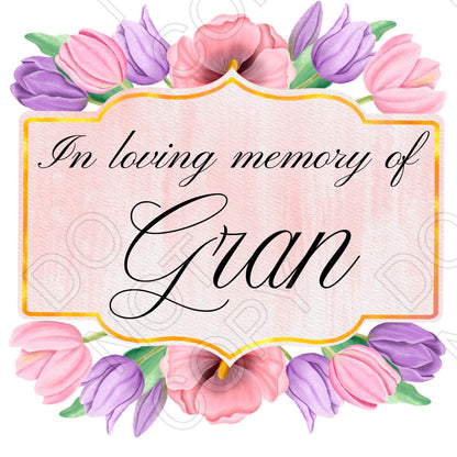 UV-DTF Transfer for Solar Garden Light - In Loving Memory (Tulip)