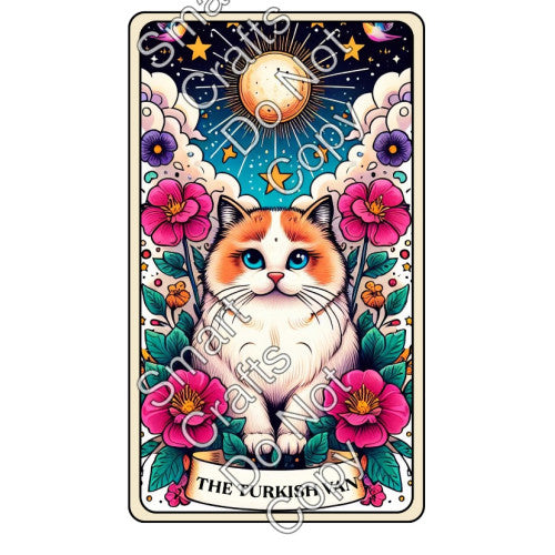 UV-DTF Transfer - Cat Tarot Cards - Two Sizes Available