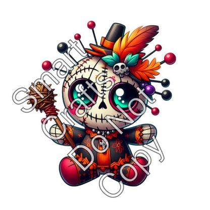 UV-DTF Transfer for  Keyring - Voodoo 8 Different Styles