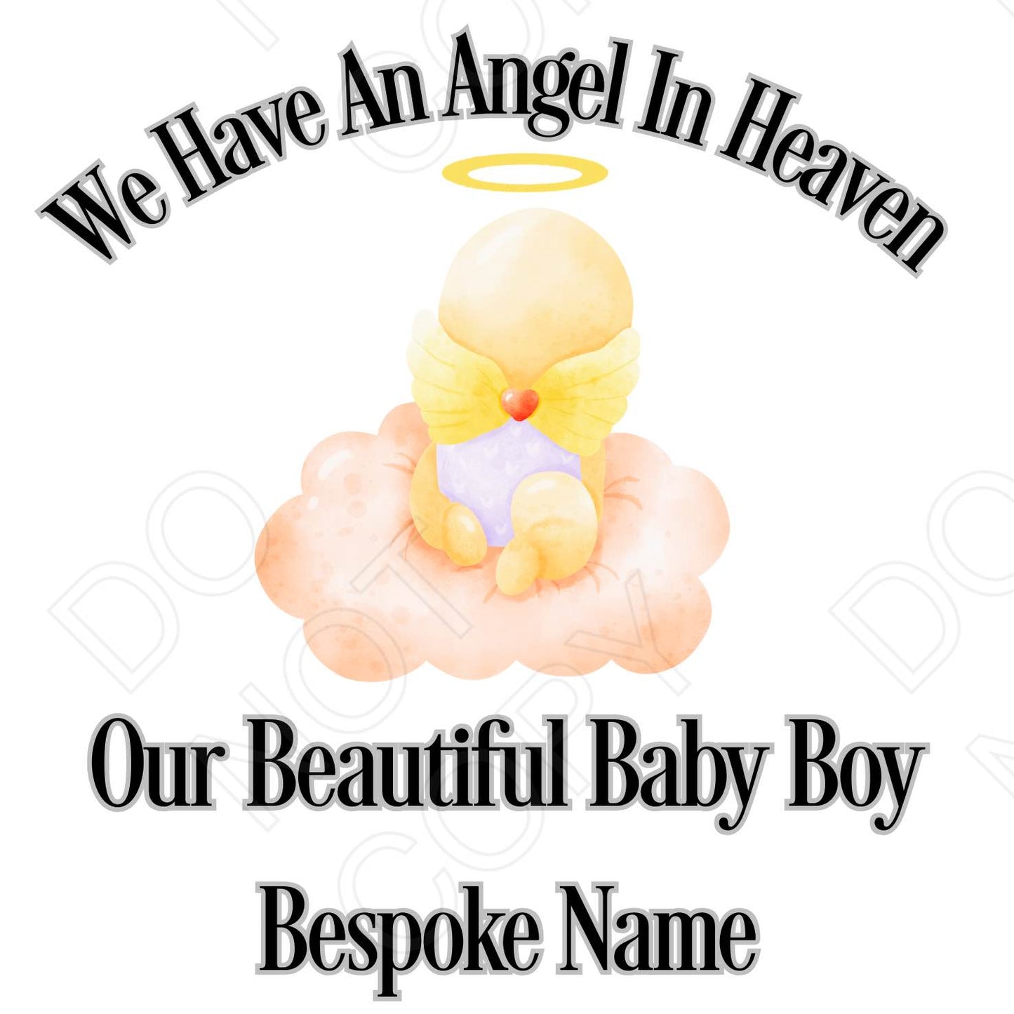 UV-DTF Transfer for Solar Garden Light - Beautiful Baby with Wings (Bespoke) with Colour Options