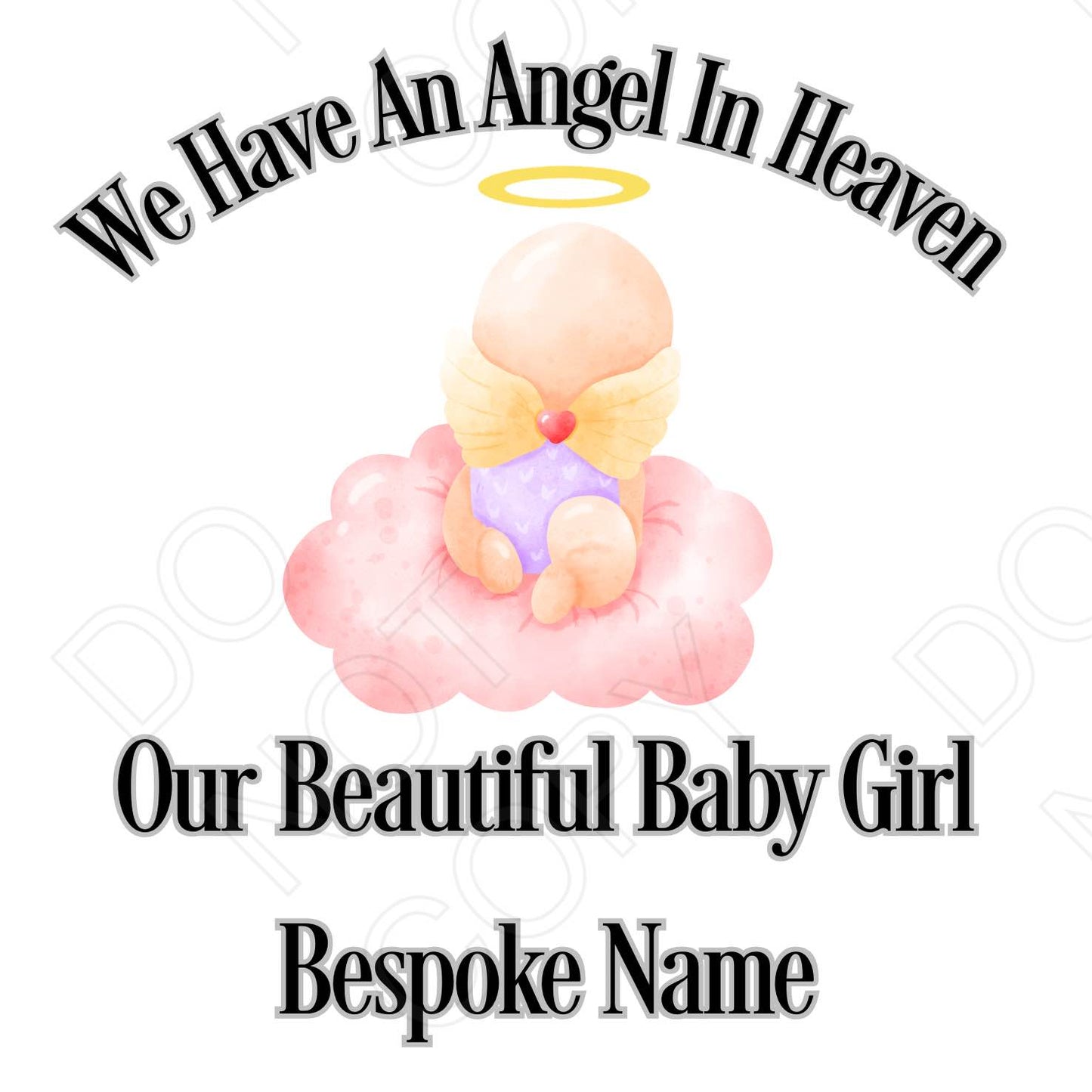 UV-DTF Transfer for Solar Garden Light - Beautiful Baby with Wings (Bespoke) with Colour Options